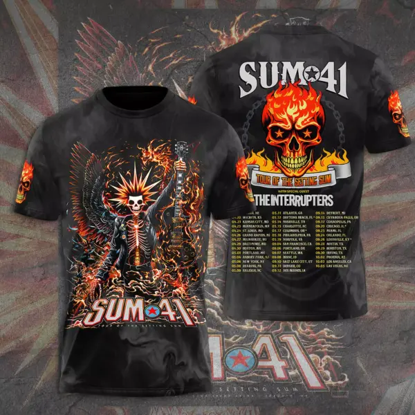 New 2025!!! Sum 41 3D Apparel Tour Of The Setting Sum The Final Tour 3D Shirt - Image 10