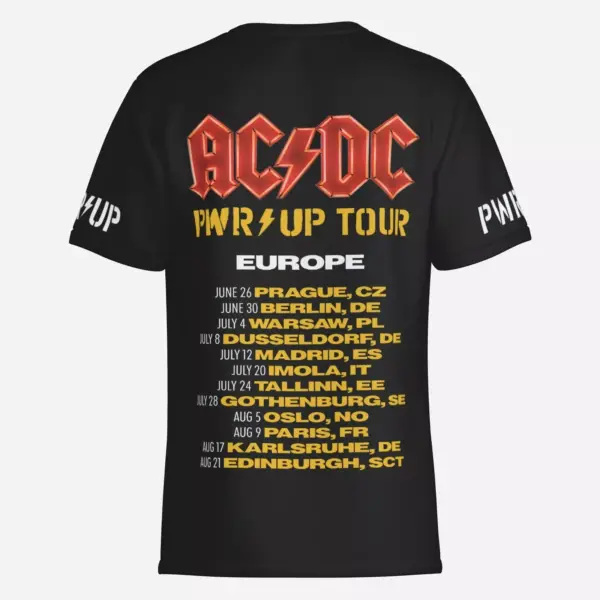 AC-DC  Fan T-Shirt PWR UP Tour 2025 100% Cotton - Image 2